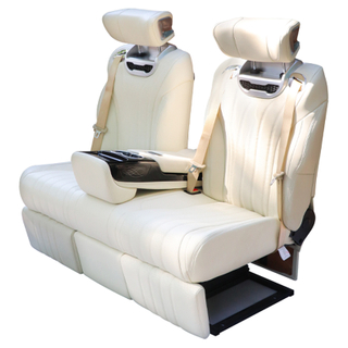 当床MPV座椅用加热皮带隐藏柜通风时，商用车双座航空座椅的后座可以扁平