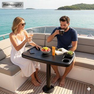 HWHongRV 快速释放桌腿套件 |阳极氧化铝管|易于拆卸的底座和盖子 | RV 房车船用可拆卸底座
