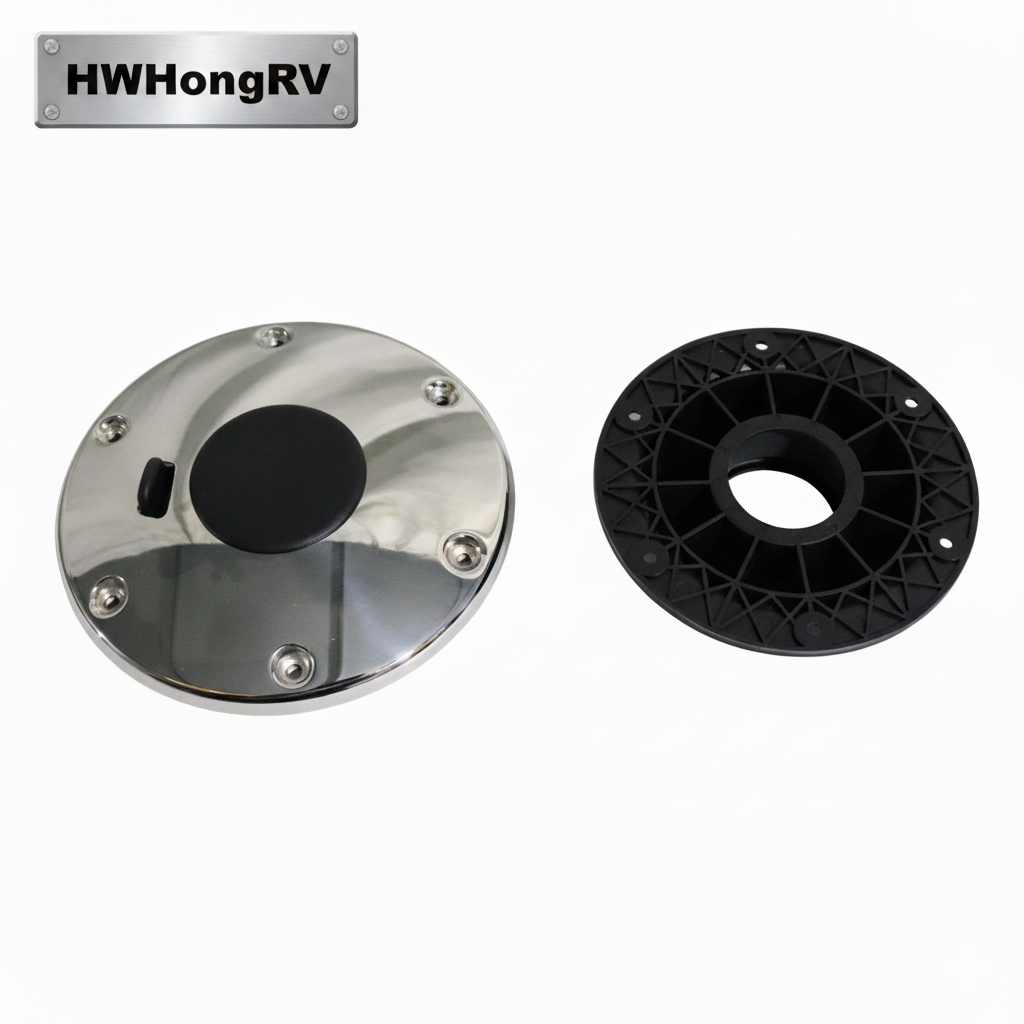 HWHongRV 易释放桌腿 |抛光铝管|快速拆卸底座和盖子 |房车房车船用可拆卸桌子底座