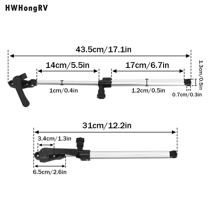 2pcs RV窗户支撑杆伸缩铝合金支撑杆用于房车拖车
