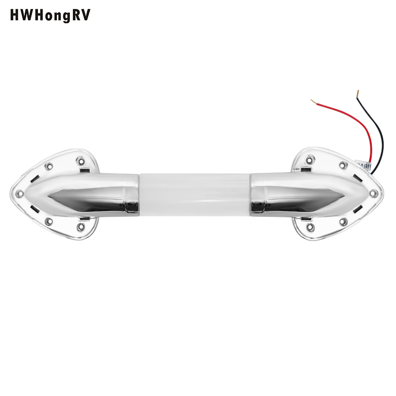 Hwhongrv海军陆战队游艇12V 24V LED RV入口门抓手手柄白色照明辅助酒吧车摩车大篷车