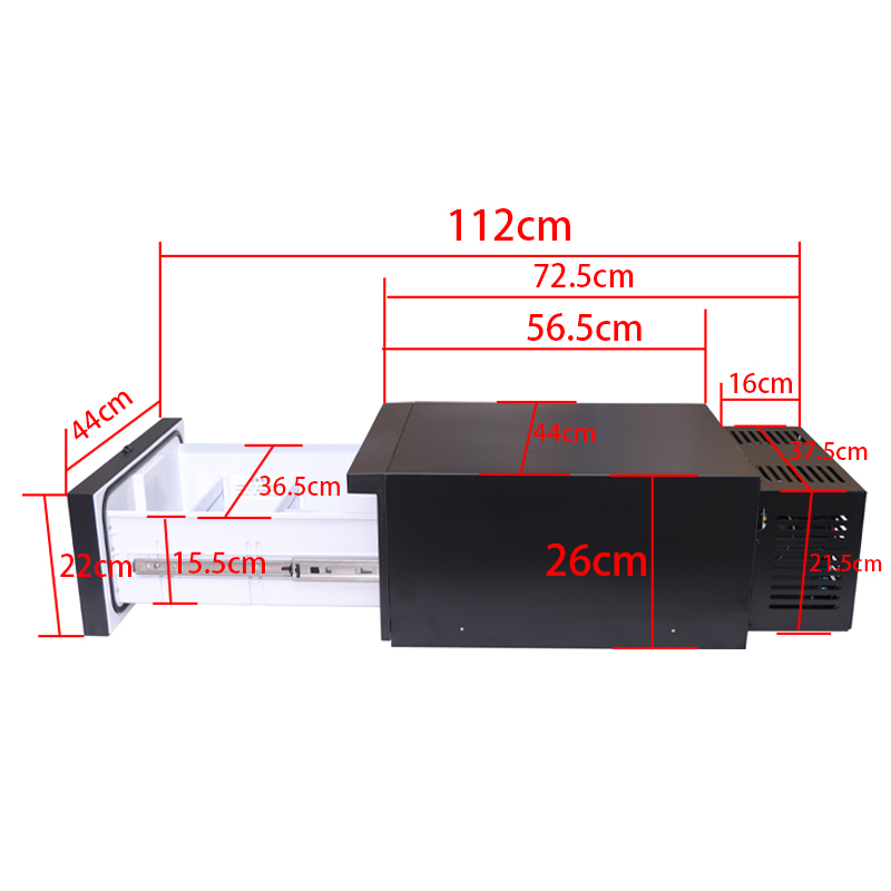 汽车拉出冰箱可以是隐藏的卡车冰箱，抽屉冰箱30L容量可以连接到12V 24V