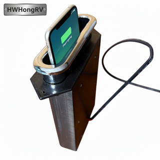 嵌入式车载无线充电盒 – 10.5V–24.6V 桌面/家具内手机充电座，适用于房车、汽车、卡车和船舶用途 – HWHongRV