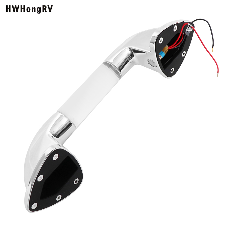 Hwhongrv海军陆战队游艇12V 24V LED RV入口门抓手手柄白色照明辅助酒吧车摩车大篷车