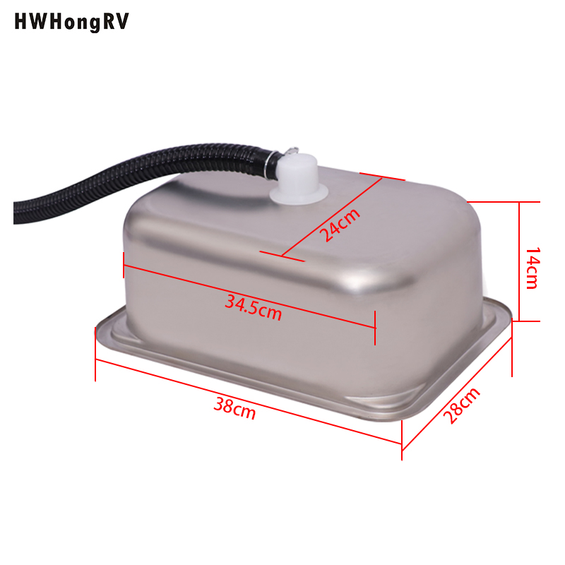 HWHONGRV露营车不锈钢洗手露露营车盆地厨房水槽与切菜板