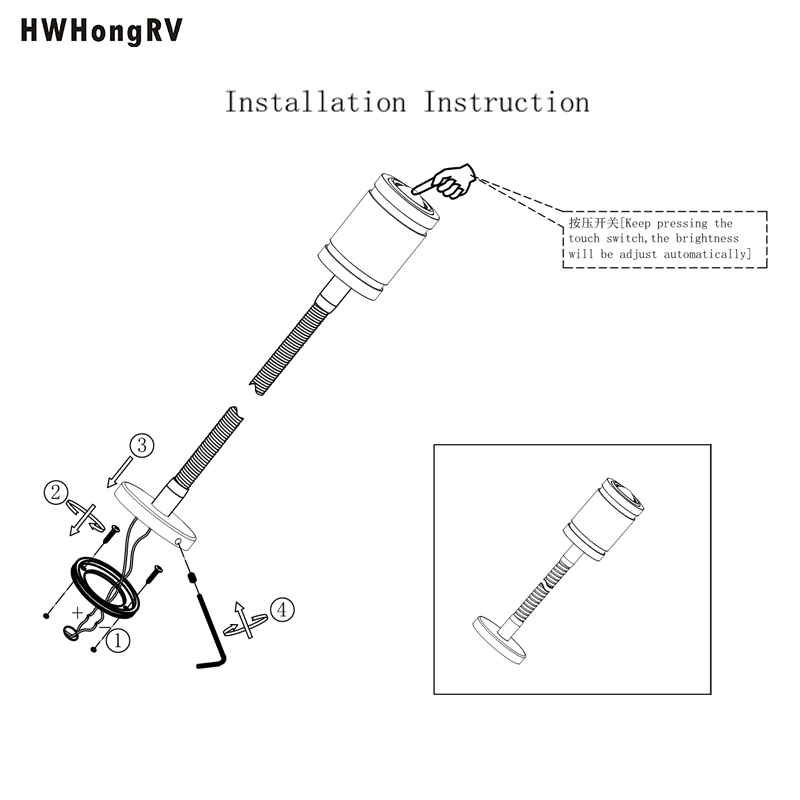 读取灯RV LED床头轻便船露营拖车拖车房车内聚光灯2W温暖的白色开关10-30V表面安装